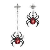 Red Dark Spider Earrings