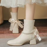 Fairy Bowknot Heel Boots