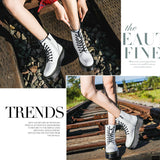 White 8-Eye Leather Platform Martins Casual Shoes