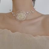 Rose Pearl Design Chokers
