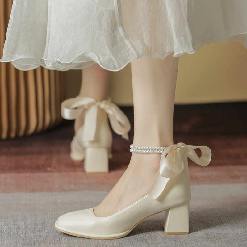 Fairy Bowknot Heel Shoes