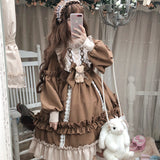 Bear Lace Sweet Lolita OP Dress