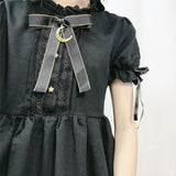 Ruffled cute gothic Moon Bowknot Dress