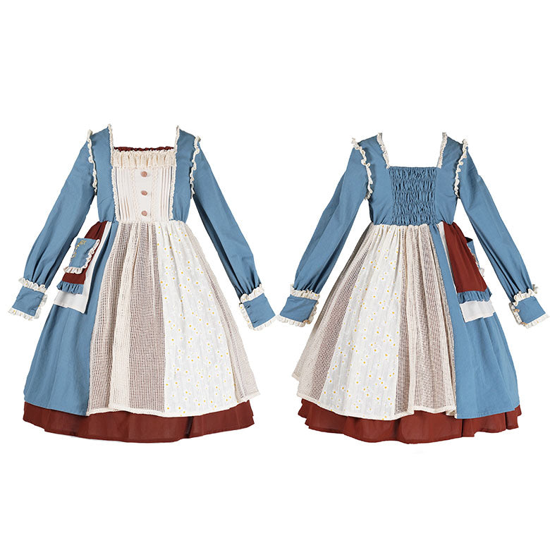 Pocahontas Contrast Stitching Country Style Lolita Dress