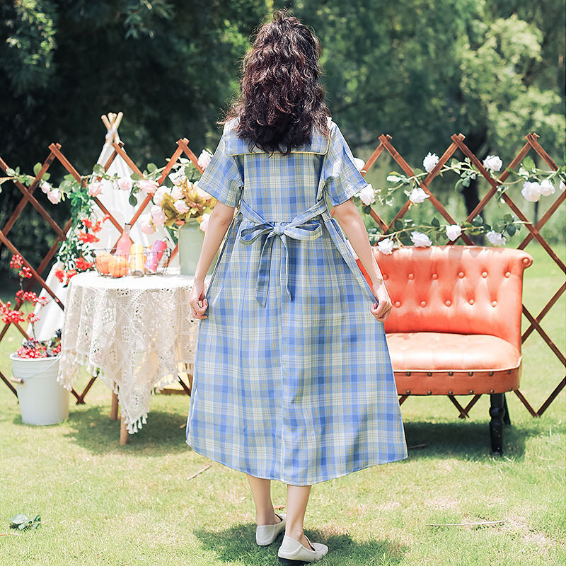 Plaid Bow in Front Vintage Lolita Dress