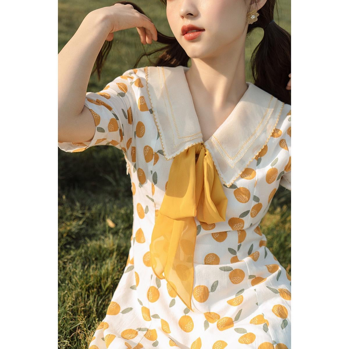 Vintage Sweet Yellow Tied Collar Lolita Dress