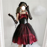 Gothic Vest Flounce Lolita JSK Dress (Corset Included)