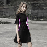 Gothic Tied Waist Short Sleeve Dress