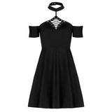 Hollow Shoulder Crisscross in Front Mini Dress