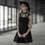 Sleeveless Hollow Out Gothic Mini Dress