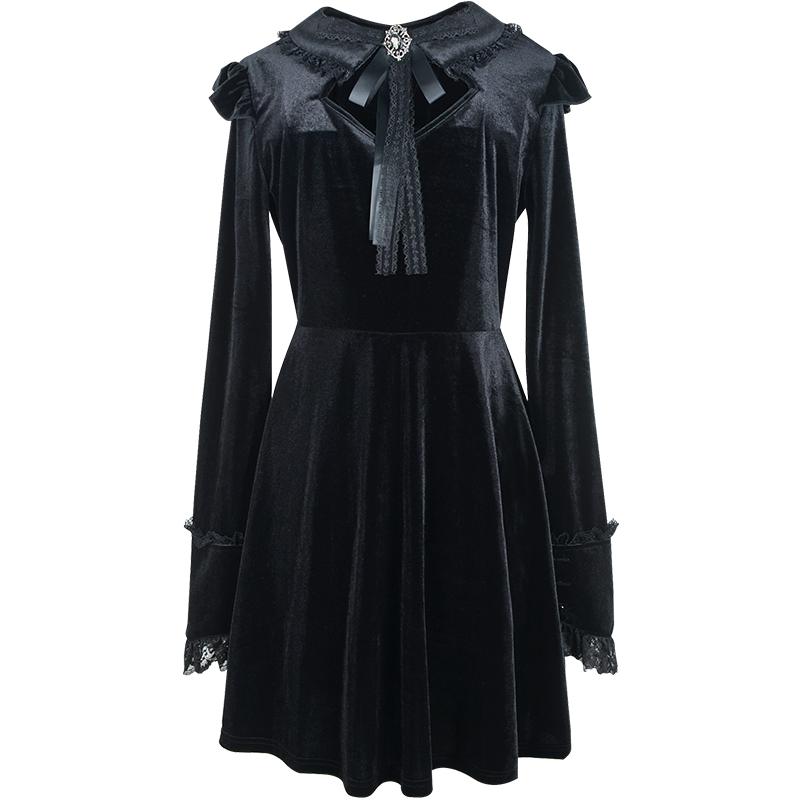 Cutout Bowknot in Front Gothic Lolita Dress