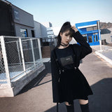 Harajuku Velvet Punk Love Clip Strap Skirt