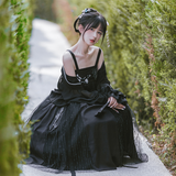 Black Embroidery Two Piece Lolita Dress