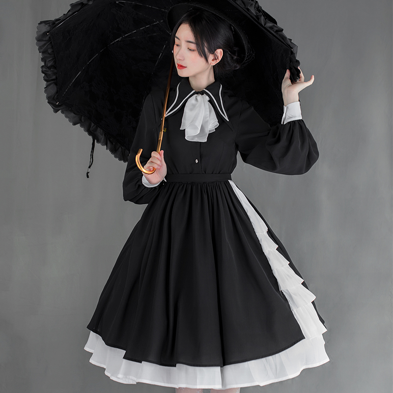 Classic Collar Long Sleeve Lolita Dress