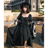 Simple Irregular Design Black Lolita Dress