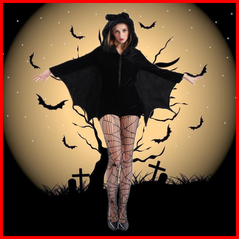 Halloween Black Vampire Bat Lolita Cosplay Costume