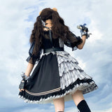 Plaid and Pure Patchwork Stylish Punk Lolita Dress