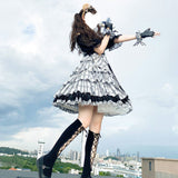 Plaid and Pure Patchwork Stylish Punk Lolita Dress