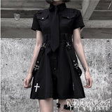 Killer Queen Tie Uniform Style Black Dress