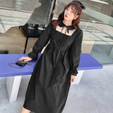 Hollow Out in Front Long Sleeve Lolita Dress