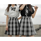 NANA Black White Plaid Skirt