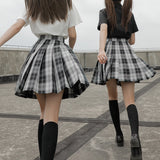 NANA Black White Plaid Skirt