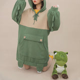 GREEN DINOSAUR Hoodie Dress