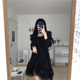 Ruffle Trim Long Sleeve Gothic Lolita Dress
