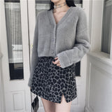 Black and gray leopard Skirt