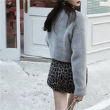 Black and gray leopard Skirt