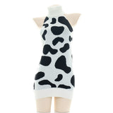 Backless Knitted Cow Print Lingerie