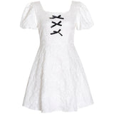Black Bowknots White French Dress