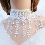 White Lace Cute Bead Lolita Necklace