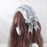 Multicolor Beads Ruffle White Lace Sweet Lolita Headband