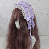 Multicolor Beads Ruffle White Lace Sweet Lolita Headband