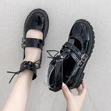 Round-toe Shallow Mouth Bowknot Bright Leather Shoes