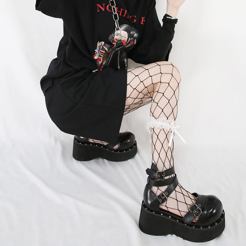 Gothic Soft Bandage Middle Heals Lolita Shoes