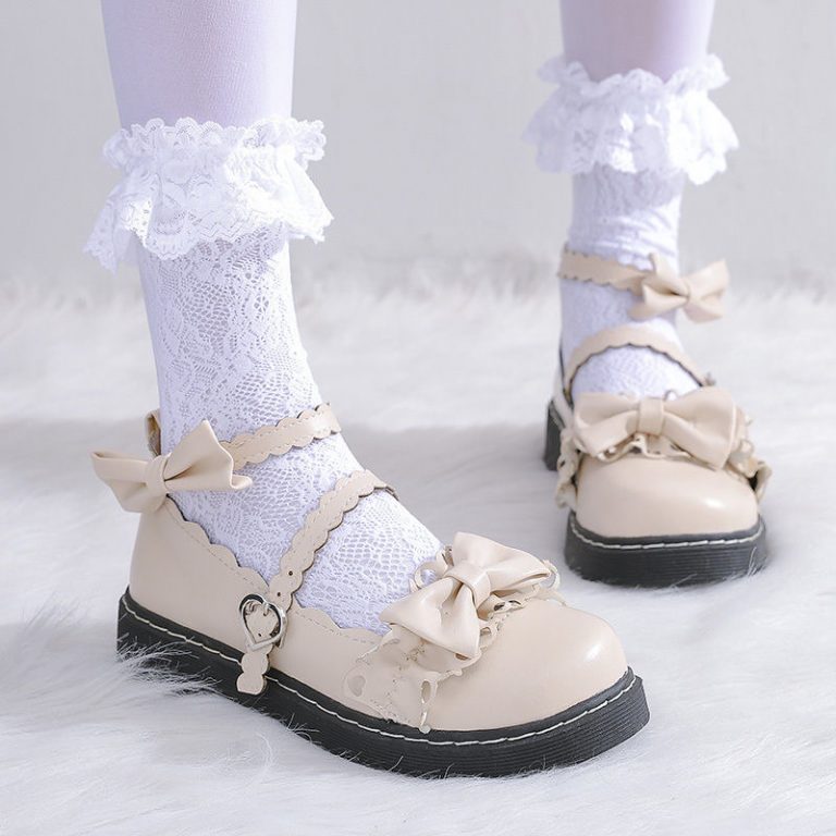 Round-toe White Cute Bowknot Sweet Lolita Shoes