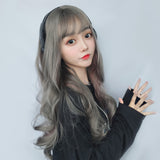 Braided gray water wave curl Long Hair Lolita Wig