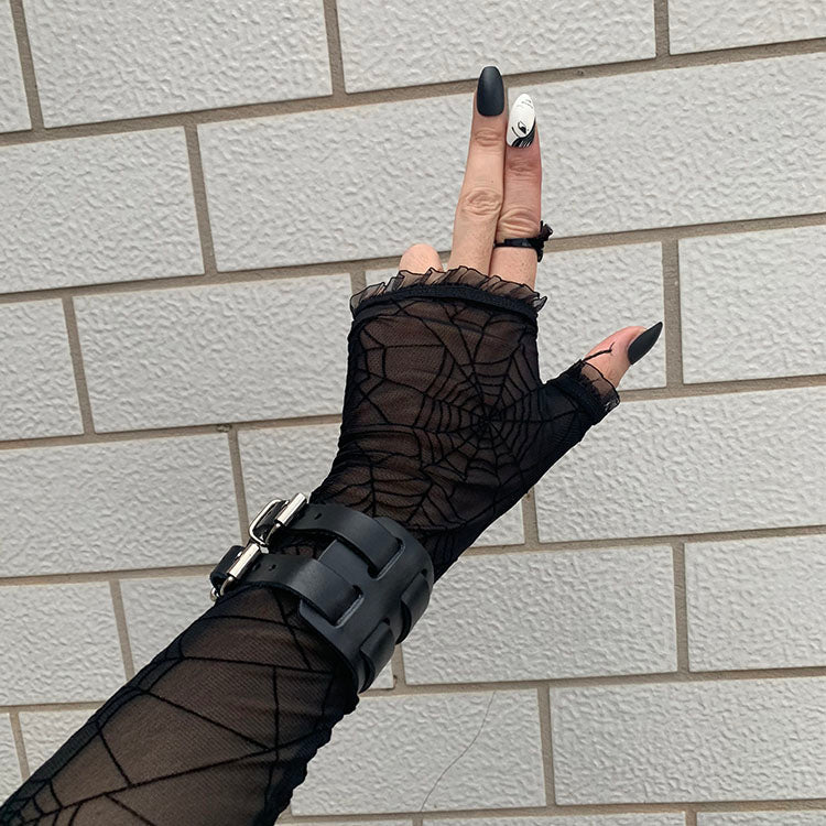Lace Chiffon Gothic Black Lolita Hand Sleeves