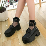 Lolita Gothic Round Head Strap Waterproof Mary Jane Shoes