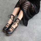 Black Uniform PU Leather Ankle-strap Gothic Lolita Shoes