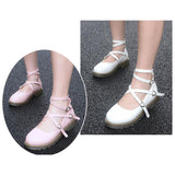 Pink PU Leather Ankle-strap Lolita Shoes