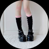 Kawaii Bowknot Dark Goth Punk Lolita Shoes