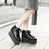 Gothic Rivet Wedges Platform High Heel Shoes