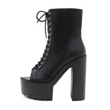Open Toe Lace Up Gothic Shoes