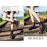 Gradient Red 8-Eye Leather Platform Martins Casual Shoes