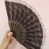 Gothic Japanese Style Lace Folding Fan