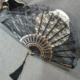 Gothic Japanese Style Lace Folding Fan