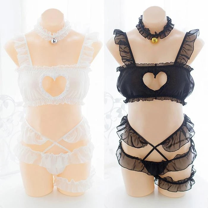 SEXY HEART KEY HOLE CHEST LACE LINGERIE